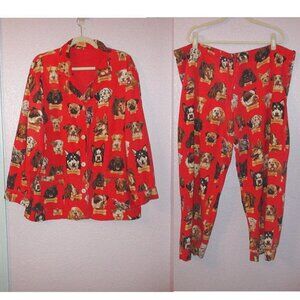 Nick & Nora Milk Bone Dogs Flannel Pajamas Size XL Top & Pants 2 Piece Treats